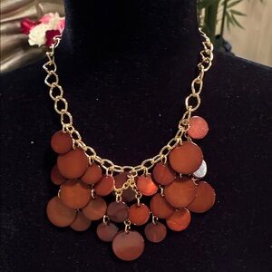 Elegant Gold and Brown Disc Necklace